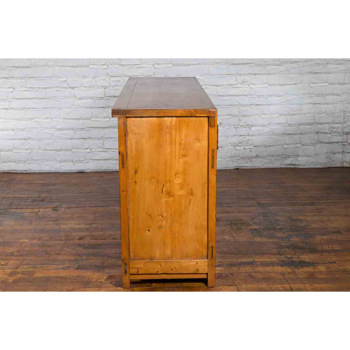 Qing Dynasty Elm Sideboard with Four Drawers over Four Doors and Natural Patina-13. Asian & Chinese Furniture, Art, Antiques, Vintage Home Décor for sale at FEA Home