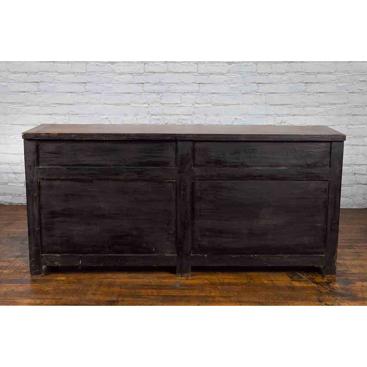 Qing Dynasty Elm Sideboard with Four Drawers over Four Doors and Natural Patina-16. Asian & Chinese Furniture, Art, Antiques, Vintage Home Décor for sale at FEA Home