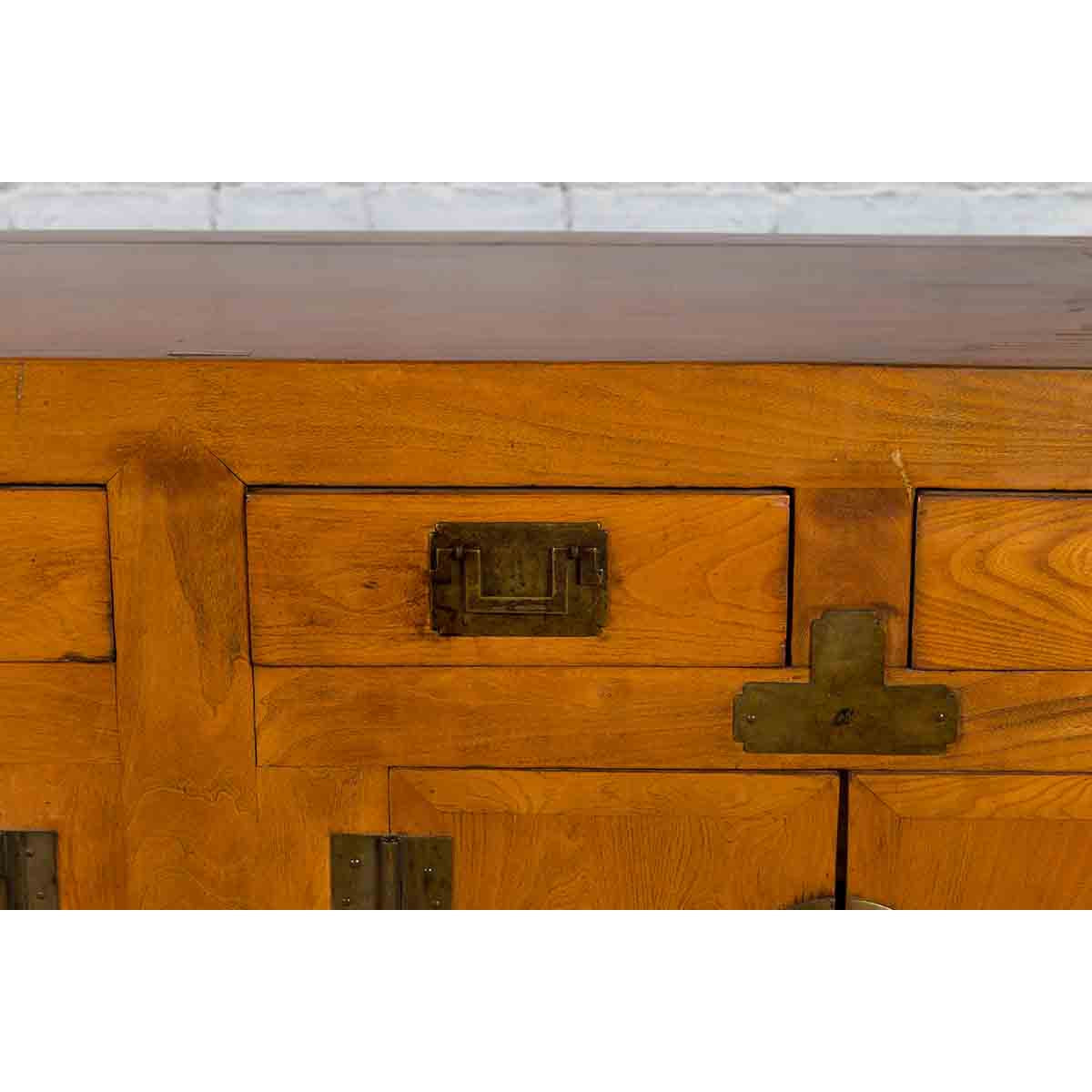 Qing Dynasty Elm Sideboard with Four Drawers over Four Doors and Natural Patina-6. Asian & Chinese Furniture, Art, Antiques, Vintage Home Décor for sale at FEA Home