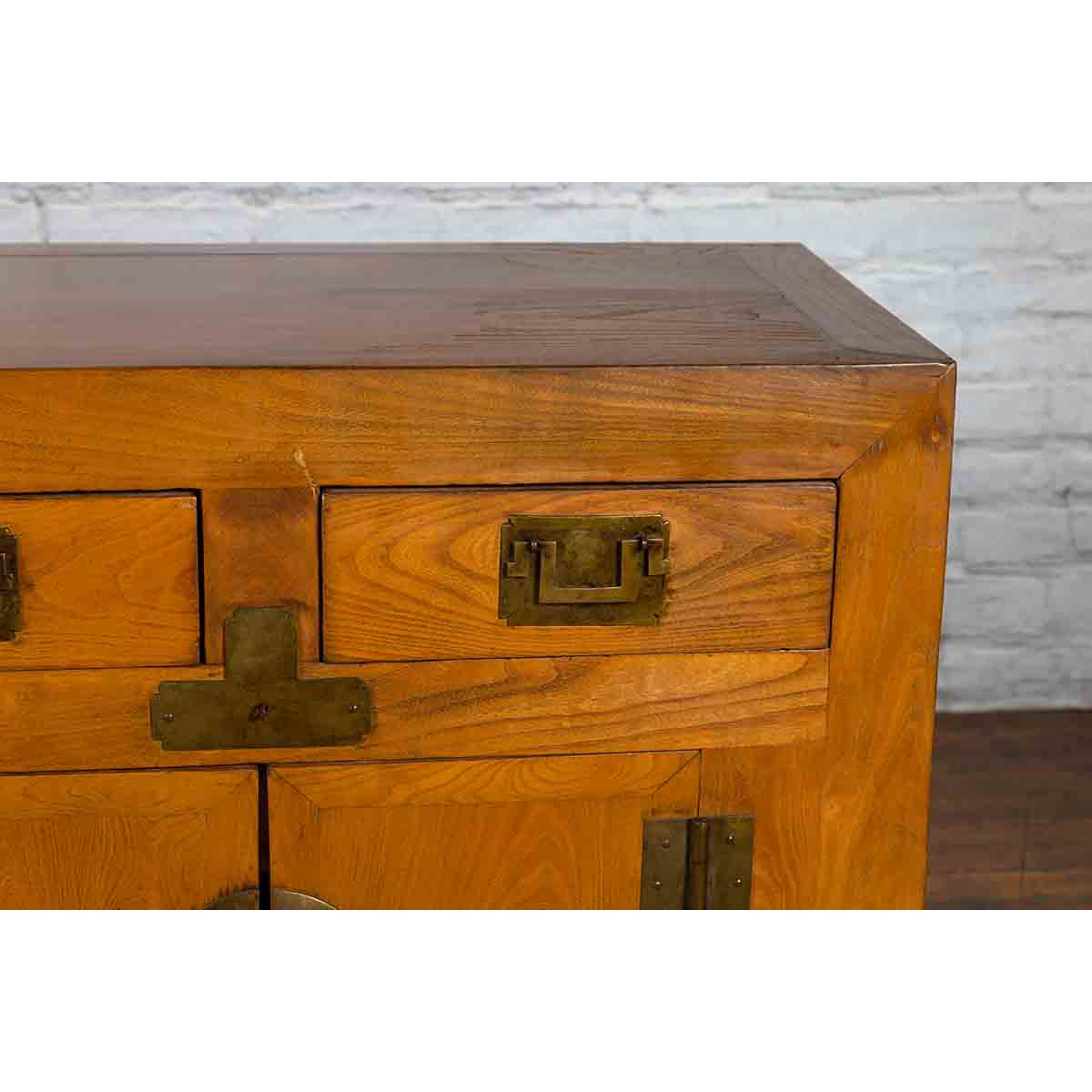 Qing Dynasty Elm Sideboard with Four Drawers over Four Doors and Natural Patina-7. Asian & Chinese Furniture, Art, Antiques, Vintage Home Décor for sale at FEA Home