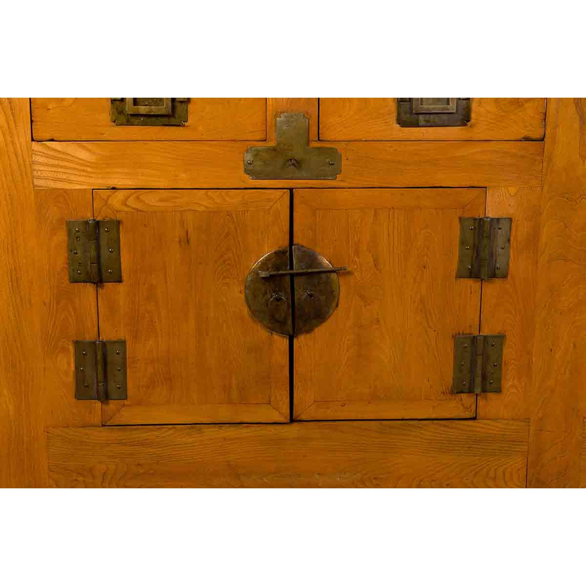 Qing Dynasty Elm Sideboard with Four Drawers over Four Doors and Natural Patina-8. Asian & Chinese Furniture, Art, Antiques, Vintage Home Décor for sale at FEA Home