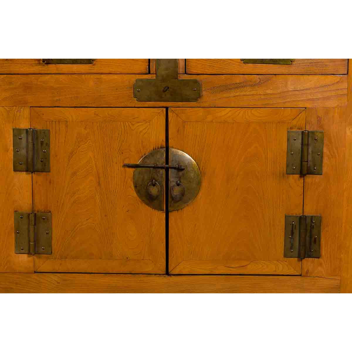 Qing Dynasty Elm Sideboard with Four Drawers over Four Doors and Natural Patina-9. Asian & Chinese Furniture, Art, Antiques, Vintage Home Décor for sale at FEA Home