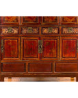 Chinese Qing Dynasty 19th Century Red Cabinet with Eight Doors and Four Drawers-13. Asian & Chinese Furniture, Art, Antiques, Vintage Home Décor for sale at FEA Home