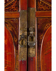 Chinese Qing Dynasty 19th Century Red Cabinet with Eight Doors and Four Drawers-15. Asian & Chinese Furniture, Art, Antiques, Vintage Home Décor for sale at FEA Home