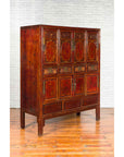 Chinese Qing Dynasty 19th Century Red Cabinet with Eight Doors and Four Drawers-2. Asian & Chinese Furniture, Art, Antiques, Vintage Home Décor for sale at FEA Home