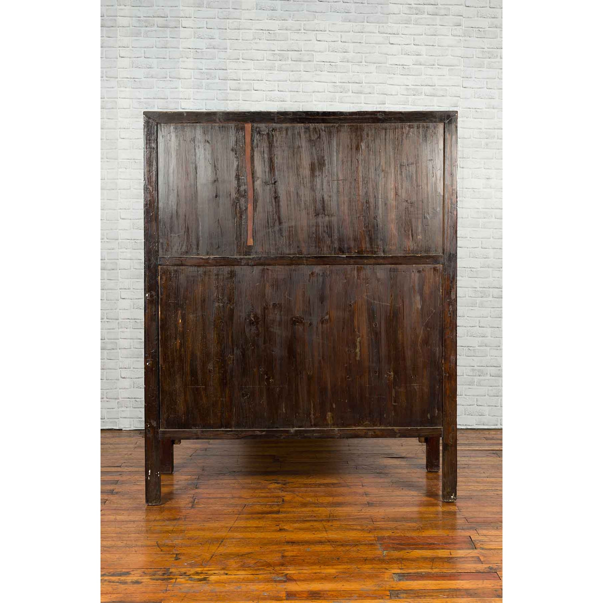 Chinese Qing Dynasty 19th Century Red Cabinet with Eight Doors and Four Drawers-18. Asian & Chinese Furniture, Art, Antiques, Vintage Home Décor for sale at FEA Home