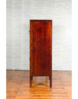 Chinese Qing Dynasty 19th Century Red Cabinet with Eight Doors and Four Drawers-19. Asian & Chinese Furniture, Art, Antiques, Vintage Home Décor for sale at FEA Home
