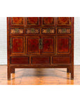 Chinese Qing Dynasty 19th Century Red Cabinet with Eight Doors and Four Drawers-4. Asian & Chinese Furniture, Art, Antiques, Vintage Home Décor for sale at FEA Home