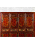 Chinese Qing Dynasty 19th Century Red Cabinet with Eight Doors and Four Drawers-3. Asian & Chinese Furniture, Art, Antiques, Vintage Home Décor for sale at FEA Home