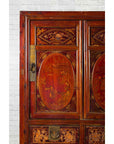 Chinese Qing Dynasty 19th Century Red Cabinet with Eight Doors and Four Drawers-5. Asian & Chinese Furniture, Art, Antiques, Vintage Home Décor for sale at FEA Home