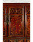 Chinese Qing Dynasty 19th Century Red Cabinet with Eight Doors and Four Drawers-7. Asian & Chinese Furniture, Art, Antiques, Vintage Home Décor for sale at FEA Home