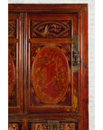 Chinese Qing Dynasty 19th Century Red Cabinet with Eight Doors and Four Drawers-8. Asian & Chinese Furniture, Art, Antiques, Vintage Home Décor for sale at FEA Home