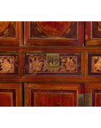 Chinese Qing Dynasty 19th Century Red Cabinet with Eight Doors and Four Drawers-10. Asian & Chinese Furniture, Art, Antiques, Vintage Home Décor for sale at FEA Home