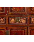 Chinese Qing Dynasty 19th Century Red Cabinet with Eight Doors and Four Drawers-11. Asian & Chinese Furniture, Art, Antiques, Vintage Home Décor for sale at FEA Home