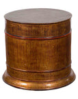 Burmese Vintage Negora Lacquer Circular Storage Bin with Vertical Stripes-1. Asian & Chinese Furniture, Art, Antiques, Vintage Home Décor for sale at FEA Home