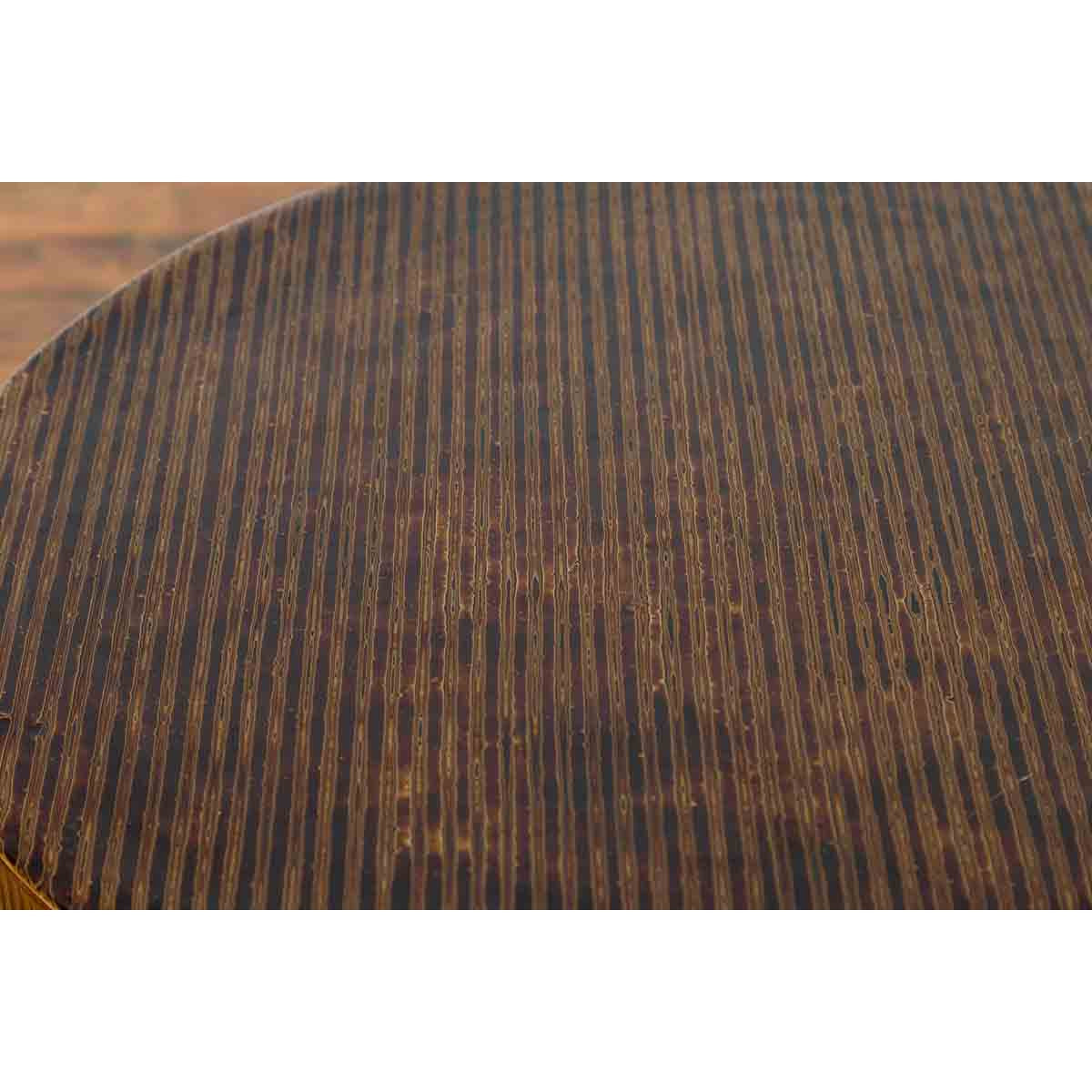 Burmese Vintage Negora Lacquer Circular Storage Bin with Vertical Stripes-9. Asian & Chinese Furniture, Art, Antiques, Vintage Home Décor for sale at FEA Home