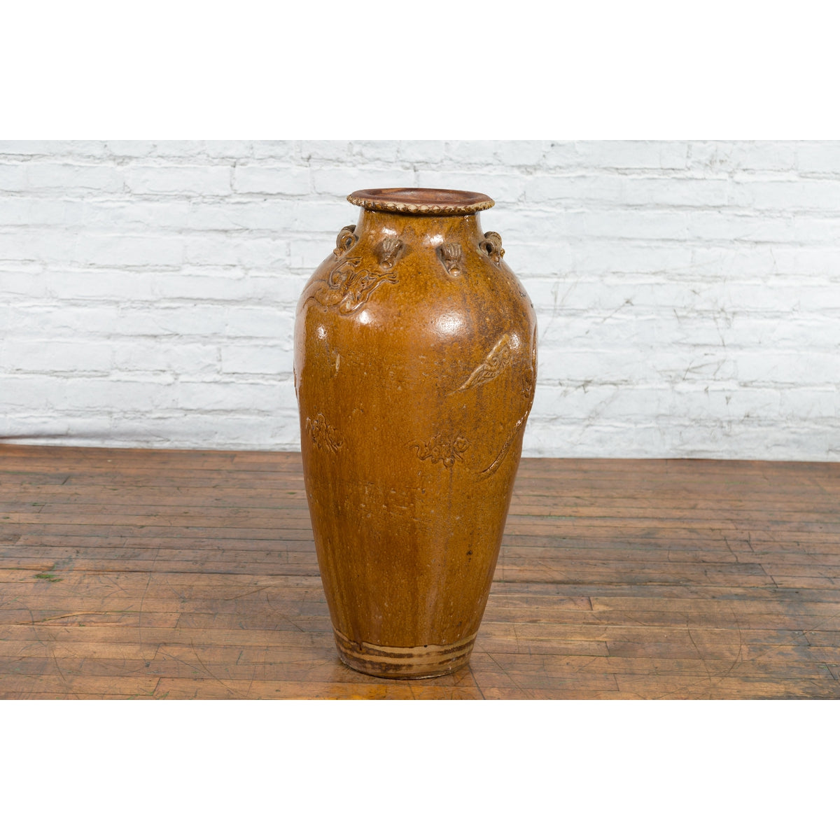 Tall Antique Qing Dynasty Period Martaban Jar from China, 18th-19th Century-13. Asian & Chinese Furniture, Art, Antiques, Vintage Home Décor for sale at FEA Home