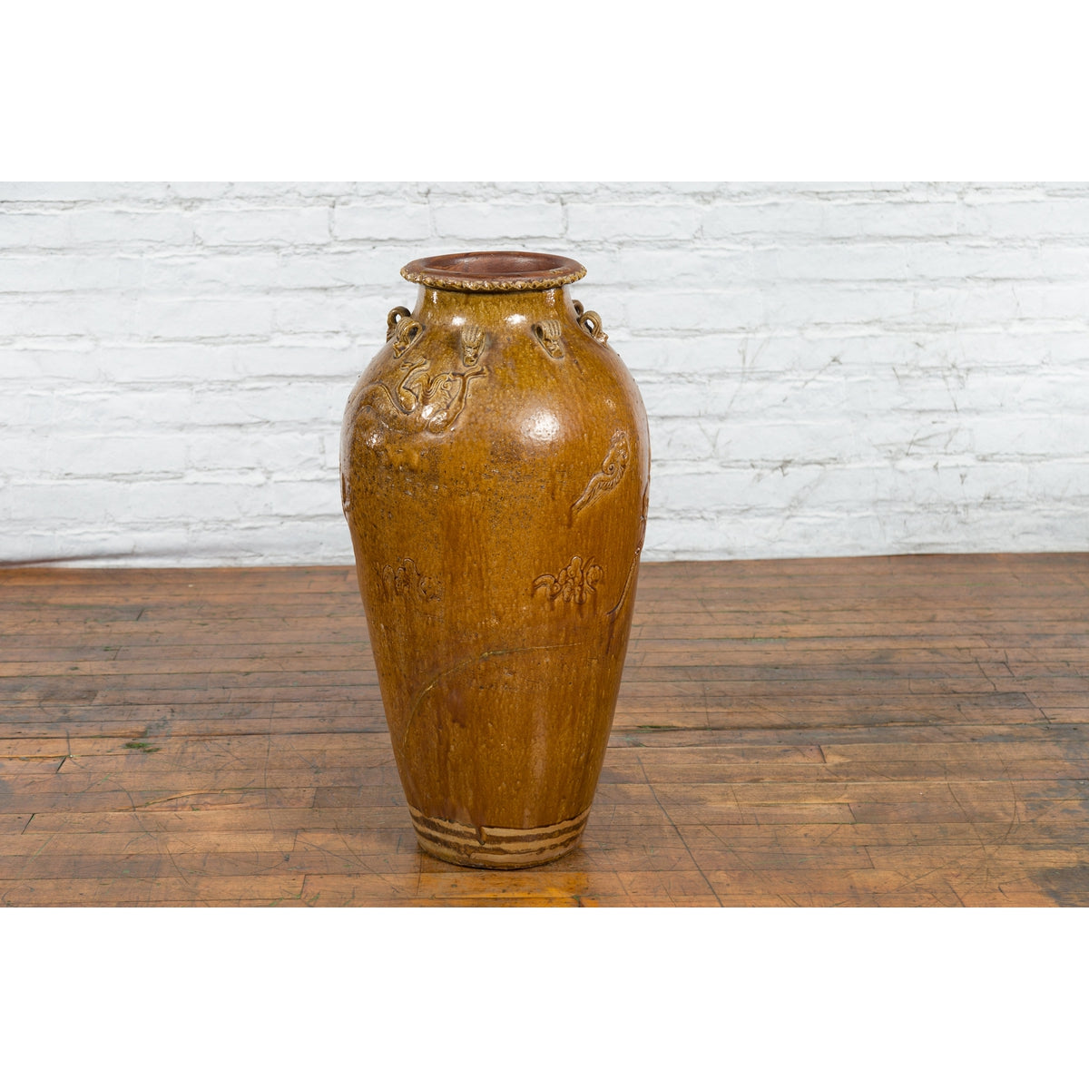 Tall Antique Qing Dynasty Period Martaban Jar from China, 18th-19th Century-15. Asian & Chinese Furniture, Art, Antiques, Vintage Home Décor for sale at FEA Home