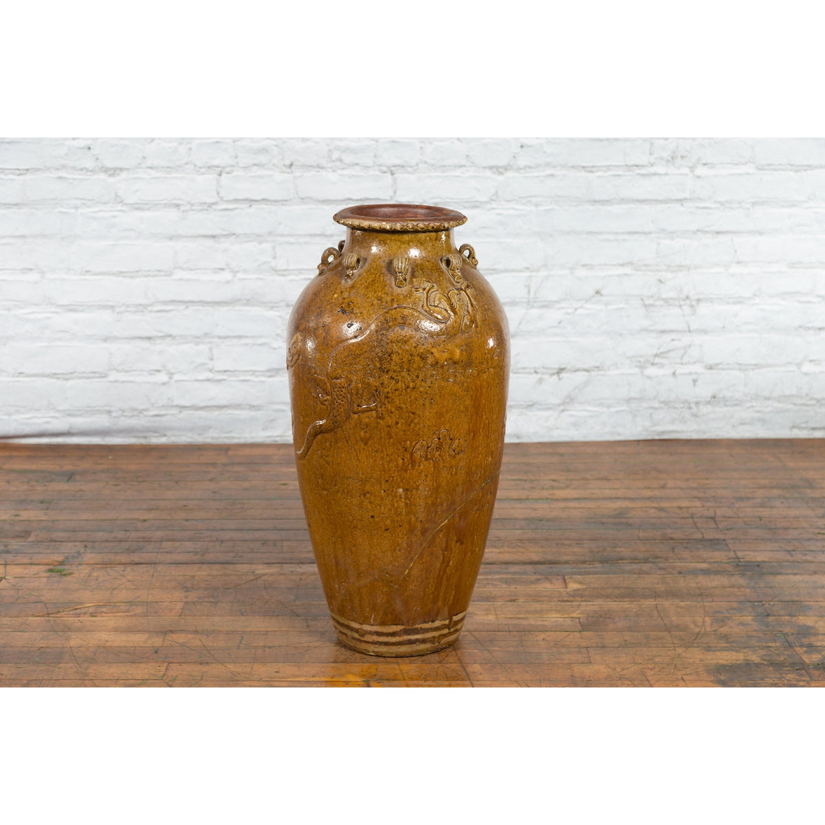 Tall Antique Qing Dynasty Period Martaban Jar from China, 18th-19th Century-6. Asian & Chinese Furniture, Art, Antiques, Vintage Home Décor for sale at FEA Home
