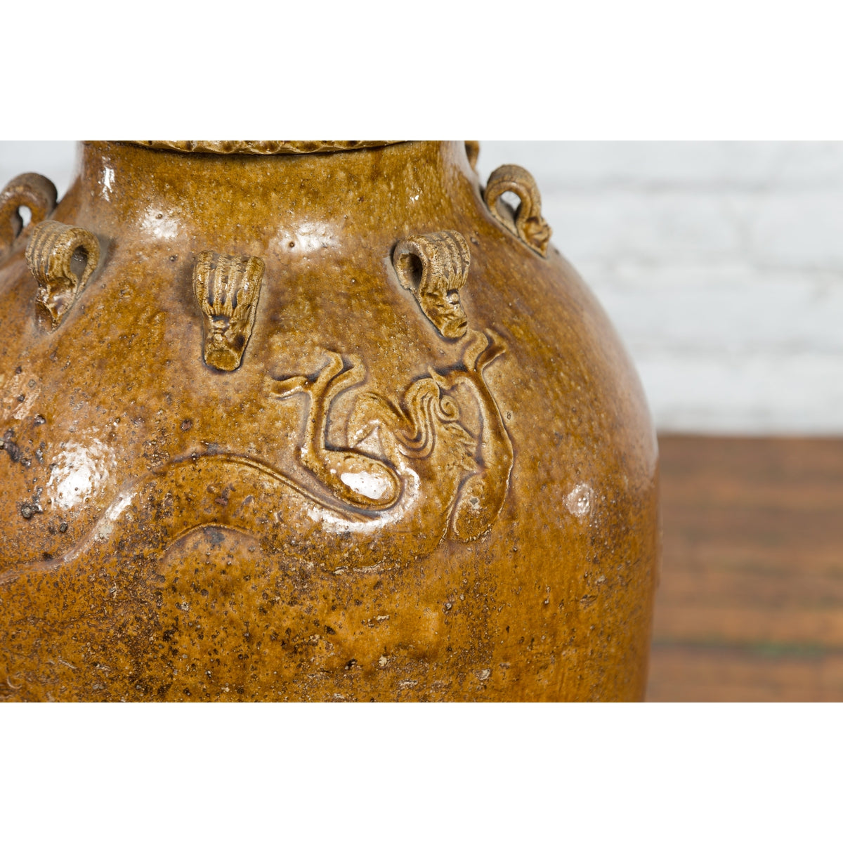 Tall Antique Qing Dynasty Period Martaban Jar from China, 18th-19th Century-8. Asian & Chinese Furniture, Art, Antiques, Vintage Home Décor for sale at FEA Home