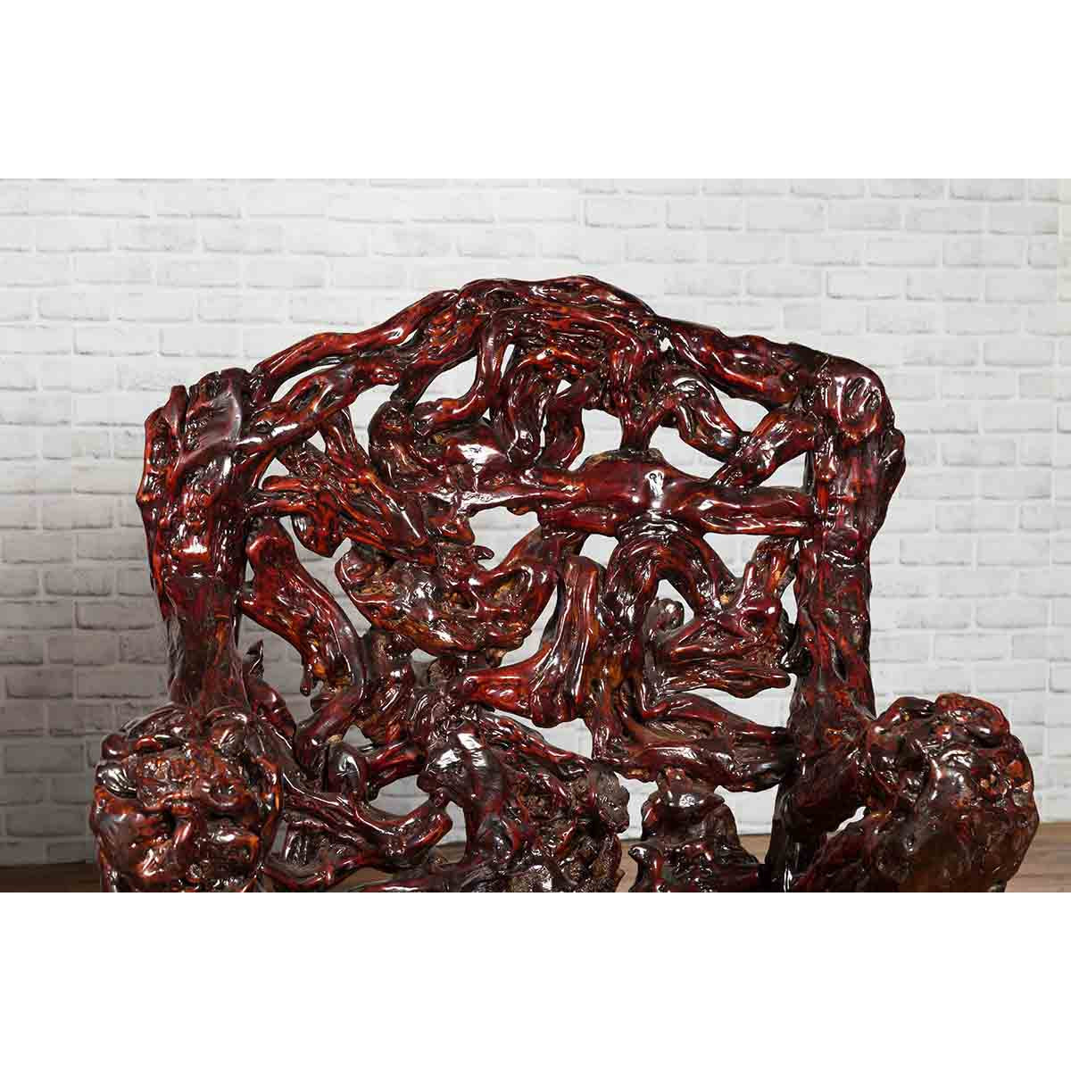Chinese Handcrafted Dark Azalea Root Armchairs from China-11. Asian & Chinese Furniture, Art, Antiques, Vintage Home Décor for sale at FEA Home