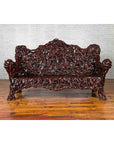 Chinese Late 20th Century Hand Carved Azalea Wood Root Lacquered Settee-4. Asian & Chinese Furniture, Art, Antiques, Vintage Home Décor for sale at FEA Home