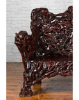 Chinese Late 20th Century Hand Carved Azalea Wood Root Lacquered Settee-9. Asian & Chinese Furniture, Art, Antiques, Vintage Home Décor for sale at FEA Home