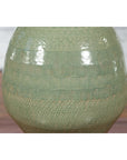 Prem Collection Green Glazed Ceramic Artisan Vase with Geometric Décor-7. Asian & Chinese Furniture, Art, Antiques, Vintage Home Décor for sale at FEA Home