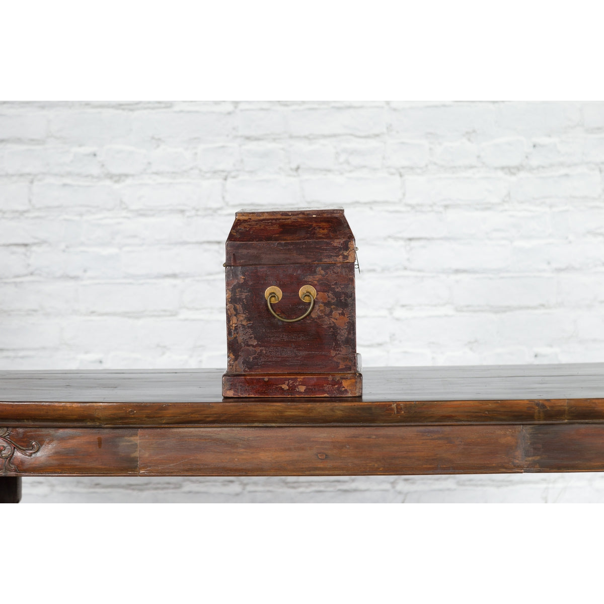 Chinese Early 20th Century Document Box with Scalloped Décor and Removable Panel-11. Asian & Chinese Furniture, Art, Antiques, Vintage Home Décor for sale at FEA Home