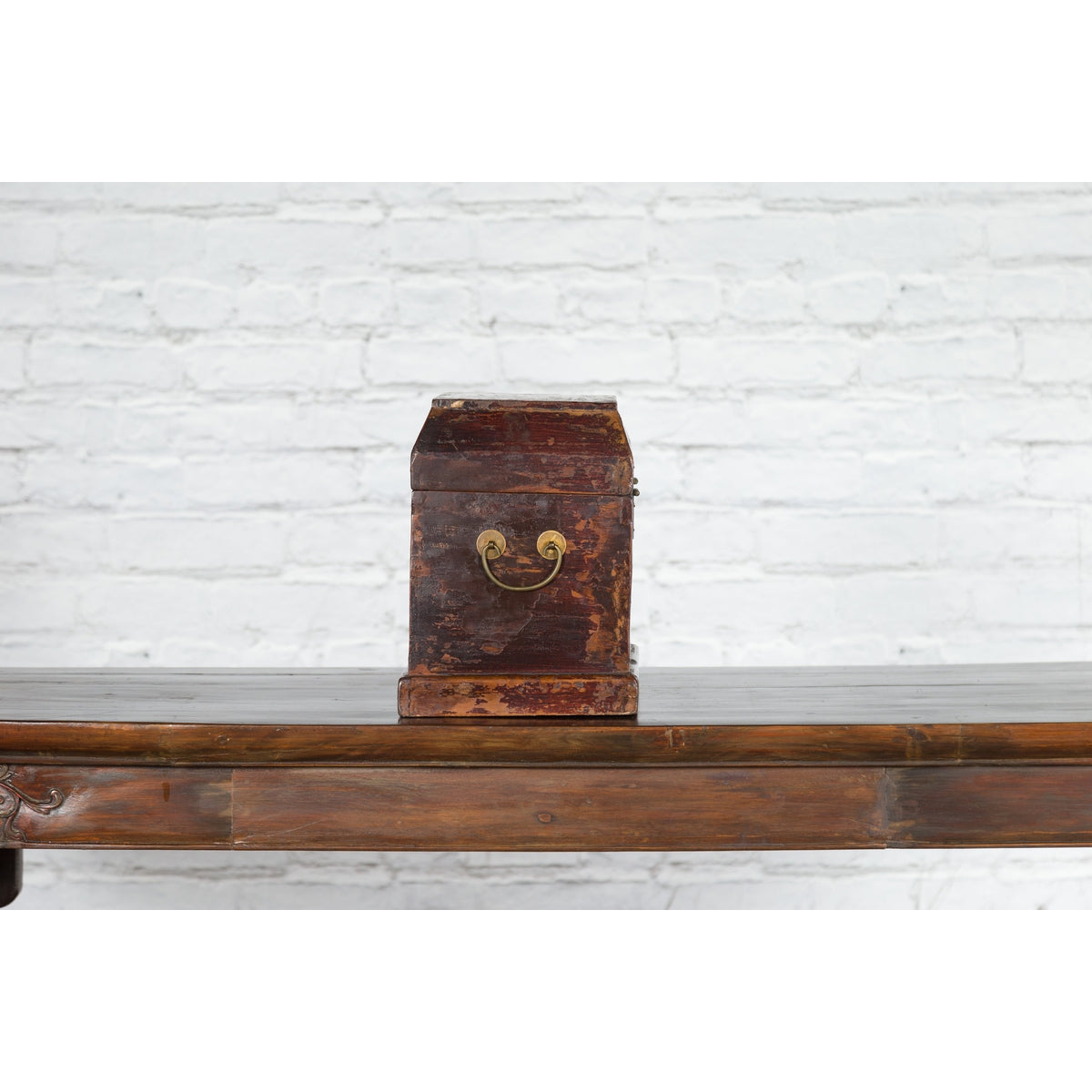 Chinese Early 20th Century Document Box with Scalloped Décor and Removable Panel-13. Asian & Chinese Furniture, Art, Antiques, Vintage Home Décor for sale at FEA Home