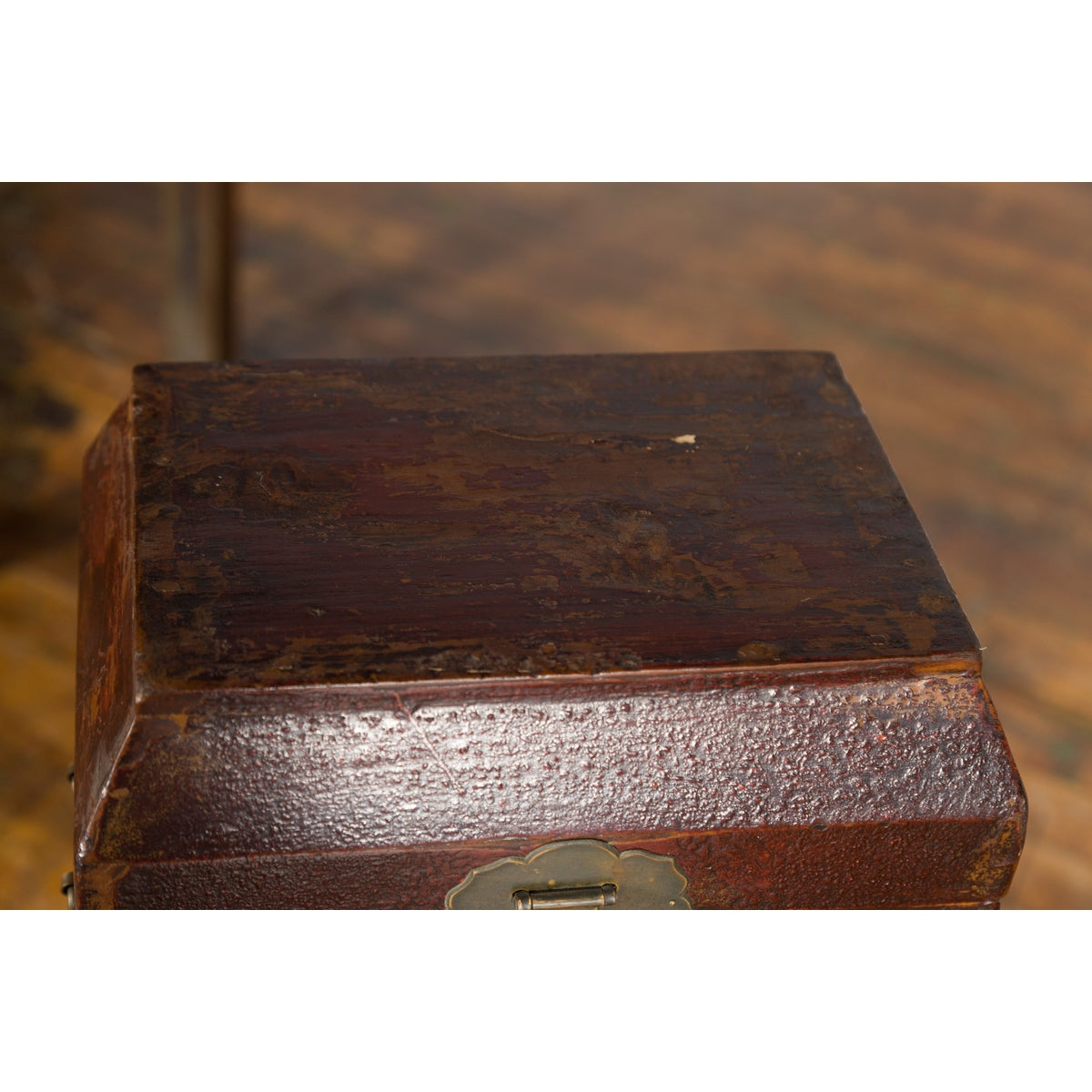 Chinese Early 20th Century Document Box with Scalloped Décor and Removable Panel-14. Asian & Chinese Furniture, Art, Antiques, Vintage Home Décor for sale at FEA Home