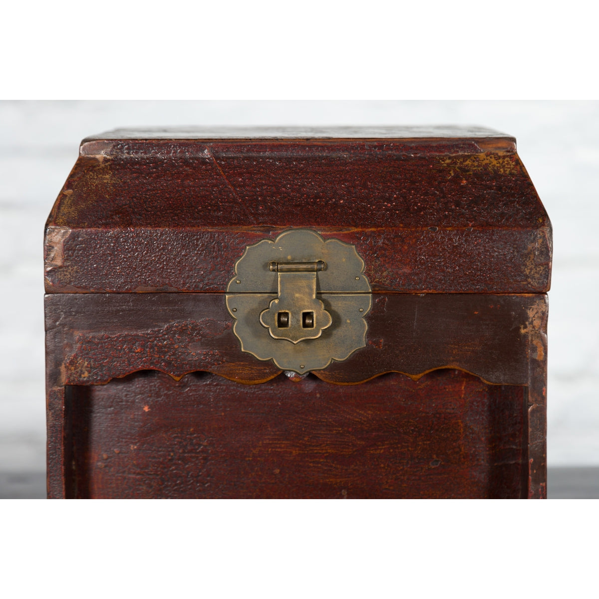 Chinese Early 20th Century Document Box with Scalloped Décor and Removable Panel-8. Asian & Chinese Furniture, Art, Antiques, Vintage Home Décor for sale at FEA Home