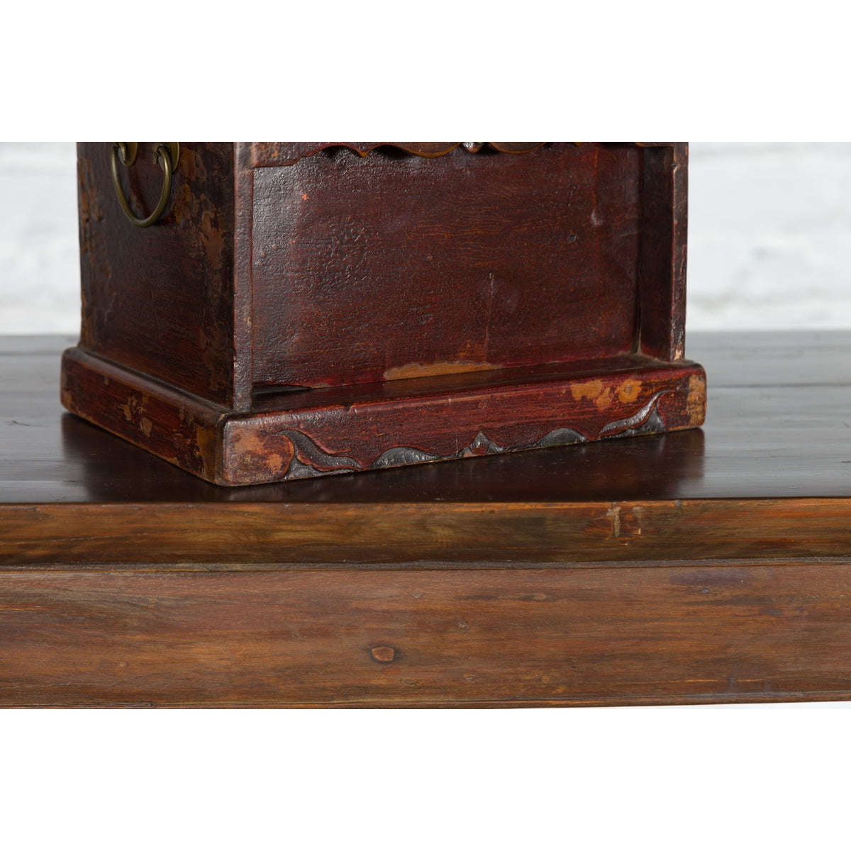 Chinese Early 20th Century Document Box with Scalloped Décor and Removable Panel-10. Asian & Chinese Furniture, Art, Antiques, Vintage Home Décor for sale at FEA Home