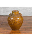 Ming Dynasty Golden Brown Glazed Martaban Water Jar with Tiger Motifs-6. Asian & Chinese Furniture, Art, Antiques, Vintage Home Décor for sale at FEA Home
