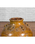 Ming Dynasty Golden Brown Glazed Martaban Water Jar with Tiger Motifs-7. Asian & Chinese Furniture, Art, Antiques, Vintage Home Décor for sale at FEA Home