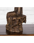 Vintage Bronze Statuette Depicting Quan Yin Seated on a Rocky Formation-16. Asian & Chinese Furniture, Art, Antiques, Vintage Home Décor for sale at FEA Home