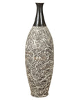 Tall Contemporary Artisan Prem Collection Black Neck Vase White Dripping Décor-1. Asian & Chinese Furniture, Art, Antiques, Vintage Home Décor for sale at FEA Home