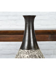 Tall Contemporary Artisan Prem Collection Black Neck Vase White Dripping Décor-15. Asian & Chinese Furniture, Art, Antiques, Vintage Home Décor for sale at FEA Home