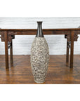 Tall Contemporary Artisan Prem Collection Black Neck Vase White Dripping Décor-4. Asian & Chinese Furniture, Art, Antiques, Vintage Home Décor for sale at FEA Home