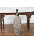Tall Contemporary Artisan Prem Collection Black Neck Vase White Dripping Décor-6. Asian & Chinese Furniture, Art, Antiques, Vintage Home Décor for sale at FEA Home