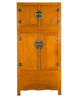 Chinese Qing Dynasty Period Wooden Compound Cabinet with Doors and Carved Apron-1. Asian & Chinese Furniture, Art, Antiques, Vintage Home Décor for sale at FEA Home