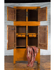 Chinese Qing Dynasty Period Wooden Compound Cabinet with Doors and Carved Apron-4. Asian & Chinese Furniture, Art, Antiques, Vintage Home Décor for sale at FEA Home