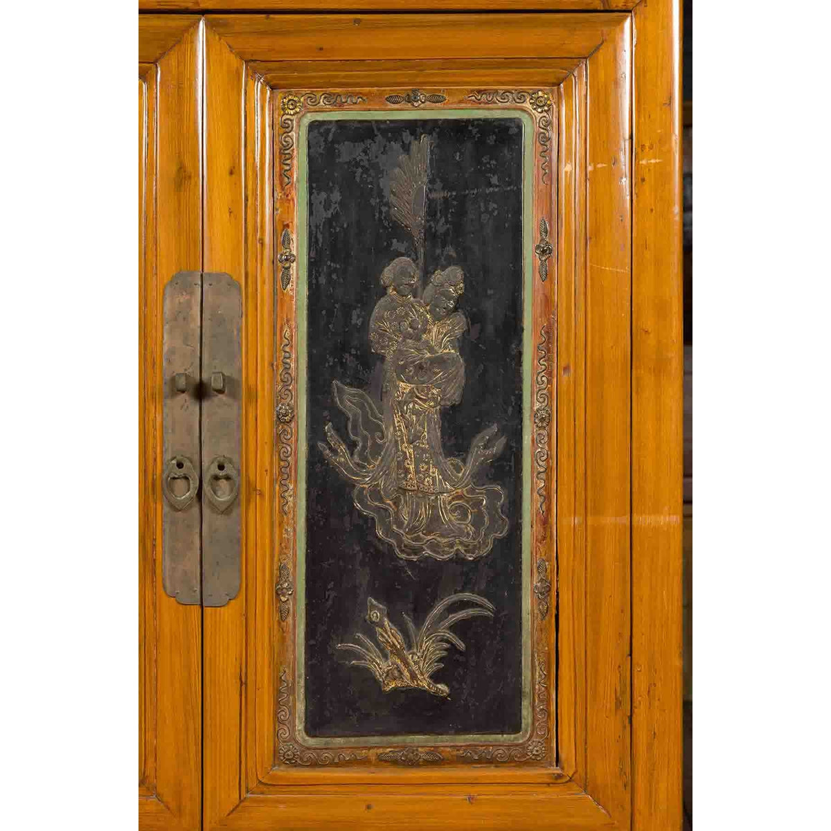 Chinese Qing Dynasty 19th Century Cabinet with Guanyin and Ceremonial Ancestors-5. Asian & Chinese Furniture, Art, Antiques, Vintage Home Décor for sale at FEA Home
