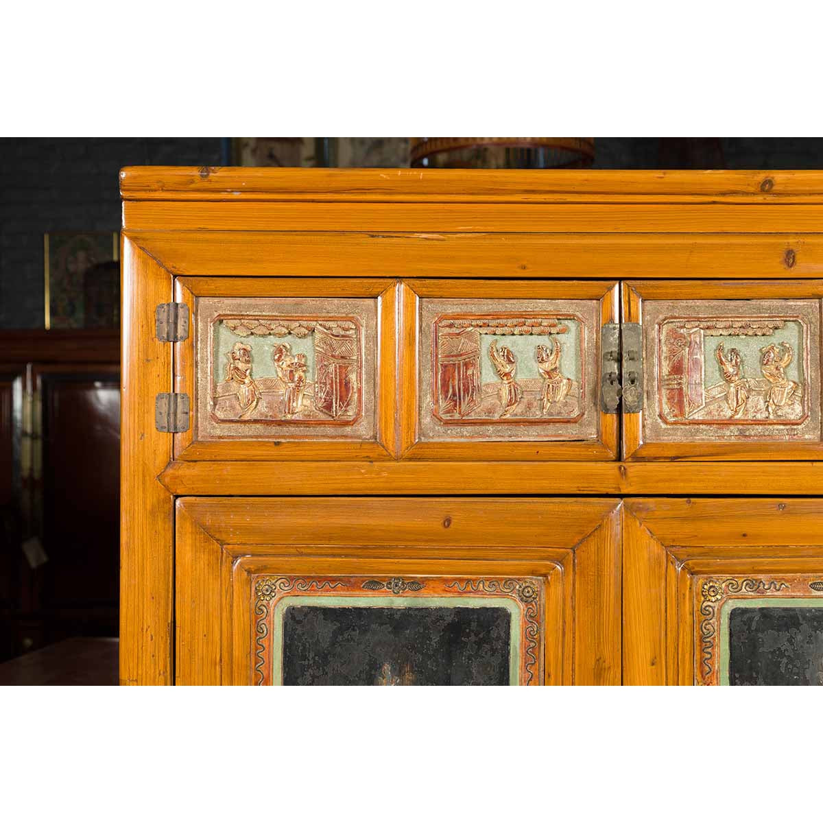 Chinese Qing Dynasty 19th Century Cabinet with Guanyin and Ceremonial Ancestors-12. Asian & Chinese Furniture, Art, Antiques, Vintage Home Décor for sale at FEA Home