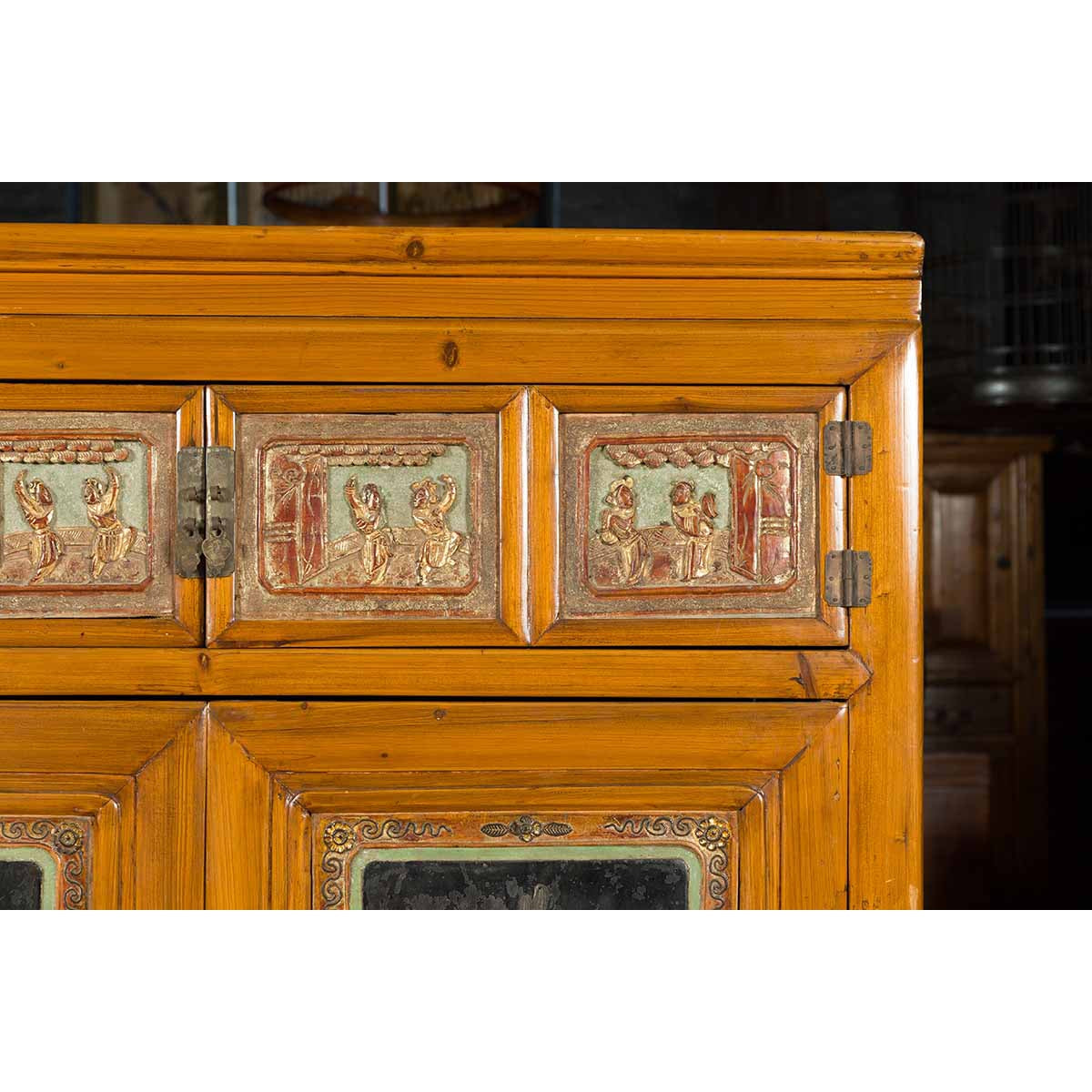 Chinese Qing Dynasty 19th Century Cabinet with Guanyin and Ceremonial Ancestors-13. Asian & Chinese Furniture, Art, Antiques, Vintage Home Décor for sale at FEA Home