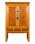 Chinese Qing Dynasty Ningbo Cypress and Rosewood Cabinet with Brass Hardware-1. Asian & Chinese Furniture, Art, Antiques, Vintage Home Décor for sale at FEA Home