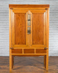 Chinese Qing Dynasty Ningbo Cypress and Rosewood Cabinet with Brass Hardware-3. Asian & Chinese Furniture, Art, Antiques, Vintage Home Décor for sale at FEA Home