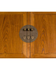 Large Chinese Qing Dynasty 1800s Oak Wood Compound Cabinet with Brass Medallions-10. Asian & Chinese Furniture, Art, Antiques, Vintage Home Décor for sale at FEA Home