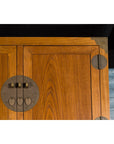 Large Chinese Qing Dynasty 1800s Oak Wood Compound Cabinet with Brass Medallions-12. Asian & Chinese Furniture, Art, Antiques, Vintage Home Décor for sale at FEA Home