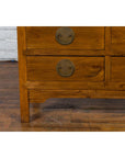 Large Chinese Qing Dynasty 1800s Oak Wood Compound Cabinet with Brass Medallions-13. Asian & Chinese Furniture, Art, Antiques, Vintage Home Décor for sale at FEA Home